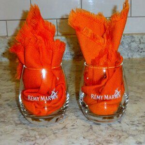 RARE*2* REMY MARTIN Cognac Champagne HEAVY BASED TUMBLER GLASS Bar